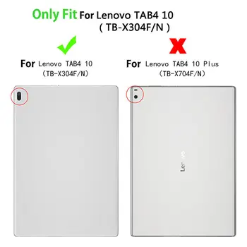 PU Sulankstomas Stovas Odos Apvalkalas Atveju Lenovo TAB4 Skirtuką 4 10 TB-X304L TB-X304F TB-X304N 10.1 colių Smart Tablet atveju +FilmPen