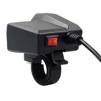 12V Motociklo Vandeniui Dual USB Įkroviklio Maitinimo Adapteris LED Voltmeter Su ON OFF Jungiklis, skirtas GPS Mobilųjį Telefoną, Tabletės