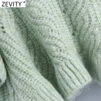 Zevity 2021 Moterų Saldus Domino Raukiniai Kietas Mezgimo Megztinis Liemenė Megztinis Moteriška Atidaryti Susiuvimo Atsitiktinis Trumpas Viršūnes S670