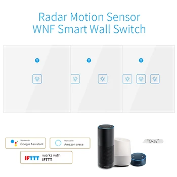 Smart WiFi Sienos Jungiklis Su Radaro Judesio Jutiklis ES 100-240V EWeLink PROGRAMĄ, Suderinamą Su Alexa 
