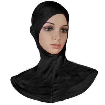 1 Vnt Visiškai Padengti Vidinį Kryžiaus Hijab Kepurės Musulmonų Turbaną Skrybėlę Moterų Islamo Underscarf variklio Dangtis, Kietas Modalinis Kaklo HIJAB CAGOULE