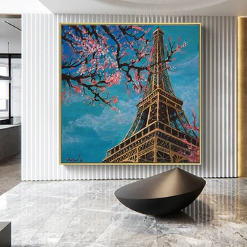 Abstrakti Paryžiaus Eifelio Bokštas Kraštovaizdžio Naftos Tapyba ant Drobės, Plakatų ir grafikos Sienos paveiksl Kambarį Cuadros Dekoro Vaikai