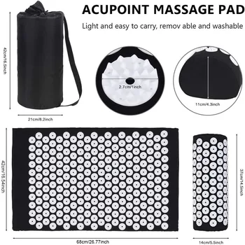 Akupunktūra Kilimėlis Massager Pagalvės Masažas Jogos Kilimėlis Stresą Atgal, Kūno Skausmas, Kūno Masažas Pagalvė Pagalvėlės su pagalvių masažo kilimėlis
