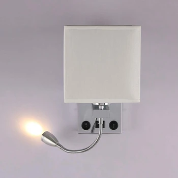 Šiuolaikinių LED Siena Lempos, Lovos, Miegamojo Aplikacijos Sconce su USB Jungiklis Interjero Pagalvėlė Home Hotel Sienos Žibintai(Be Lempučių)