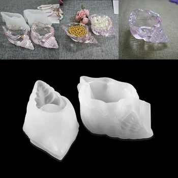 1pcs 3D Vandenyno Myli Shell Dervos Formų Makiažas Kempine Kiaušinių Laikymo Dėžutė Silikono Formos 