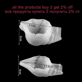 1pcs 3D Vandenyno Myli Shell Dervos Formų Makiažas Kempine Kiaušinių Laikymo Dėžutė Silikono Formos 