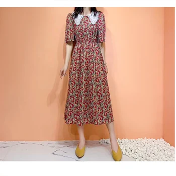 Vasaros 2020 Plius Dydis XL - 5XL Moterų Suknelė Siuvinėjimo Lankelio, trumpomis Rankovėmis Ponios Vestidos Spausdinti Gėlių Prekės ženklo Drabužius Bohemijos Suknelė