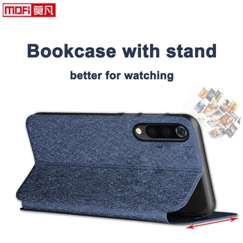 Flip case for xiaomi mi a3 atveju stovėti xiaomi a3 padengti oda, nugaros si knyga Mofi blizgučiai prabanga Xiaomi mi a3 atveju verslo
