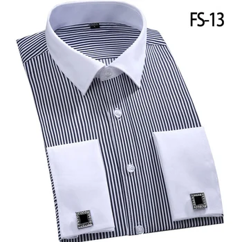 Aoliwen prekės ženklo vyrai prancūzų manžetai marškinėliai ilgomis rankovėmis Flanelė didelio dydžio 6XL Aukštos kokybės vientisos spalvos vyrų suknelė marškinėliai smart casual