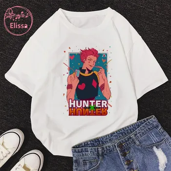Anime Hunter X Hunter Hisoka Morow HxH Moterų Marškinėliai Animacinių filmų Marškinėlius Harajuku 90-ųjų Moterų trumpomis Rankovėmis T-shirt Vasaros Drabužių