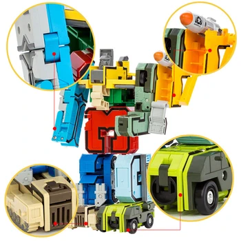 QWZ Creative Statyba Blokai, Plytos Veiksmų Skaičius, Transformacijos Numeris Robotas Deformacijos Robotas Žaislas Vaikams Dovanos