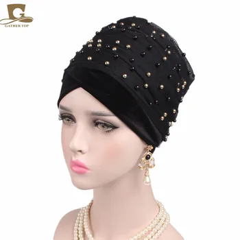 Naujas prabangus masė aukso zawalcowany akies galvos wrap nigerijos turbaną moterų hijab ilgai galvos skara skarelė