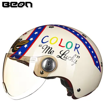 BEON B-103 atidaryti veido šalmas E-BIKE moto cascos šalmas derliaus Motoroleris capacete motociklą vasaros motociklo šalmas