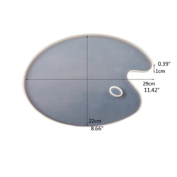 Dažų Paletė Dervos Liejimo Formos 10 x 8 Cm Ovalo formos Meno Paletė Dervos Pelėsių XX9C