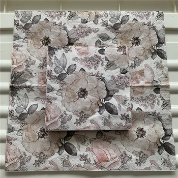 Dekupažas popierinės servetėlės elegantiškas audinio derliaus rankšluostį pink gėlių, gimtadienis, vestuvės namo gražus servetėlės dekoro 20 3 pl