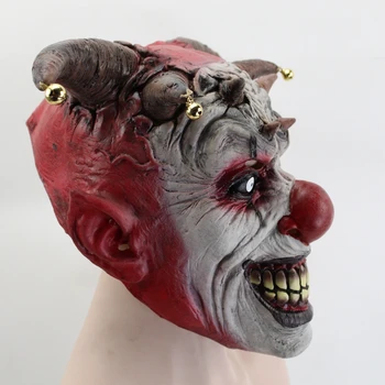 GNHYLL Halloween Mask Siaubo Jingle dusmīgi kalbėti Klounas, Kaukė Aplinkos apsaugos medžiagos Latekso Cosplay Rekvizitai Šalies Kaukė