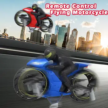 Naujausias Nuotolinio Valdymo Stunt Motociklo Drone Sausumos Ir Oro Dual Režimu RC Motociklo Quadcopter Įkrovimo Stunt Žaislai Vaikams