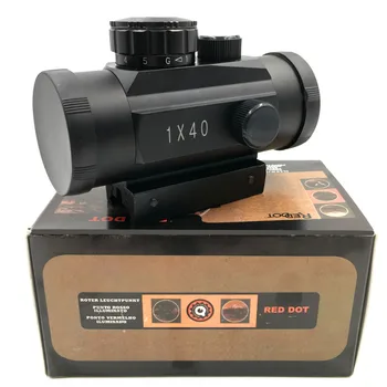 NAUJAS Riflescope Taktinis 1X40 MM, Raudonos, Žalios Dot Akyse taikymo Sritis Regos Medžioklės Riflescope Su 11/20MM Už Šautuvas Lauko Oro Pistoletas