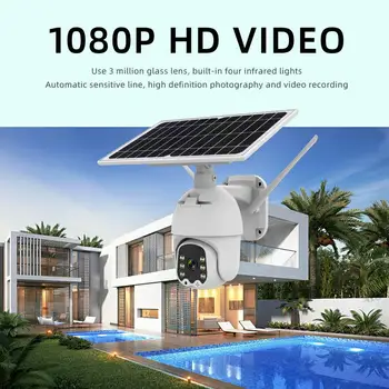Wifi Versija 1080P HD Saulės Skydelis Lauko Priežiūros Vandeniui VAIZDO Kamera, Smart Home dvipusis Balso Įsilaužimo Signalizacijos