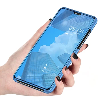 Veidrodis, Flip Smart Aiškiai Matyti, Odos Apsauginis Telefono Dangtelis Huawei Honor 8x 9x 9 10 20 10i 20i Lite Pro Apversti Coque Atveju
