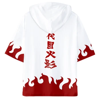 Naruto Spausdinti Vyrų Gobtuvu marškinėlius trumpomis Rankovėmis Harajuku Hoodie marškinėliai Japonų Anime Streetwear 2020 Metų Hip-Hop Vyrai Moterys T-shirt