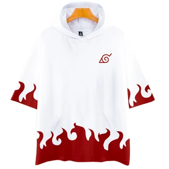 Naruto Spausdinti Vyrų Gobtuvu marškinėlius trumpomis Rankovėmis Harajuku Hoodie marškinėliai Japonų Anime Streetwear 2020 Metų Hip-Hop Vyrai Moterys T-shirt