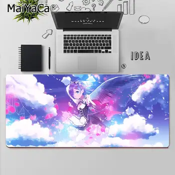 Maiyaca Japonų anime merginos Rem Ram Žaidimų Žaidėjas stalas laptop Guma Pelės Kilimėlis Nemokamas Pristatymas Didelis, Mouse Pad Klaviatūros Kilimėlis
