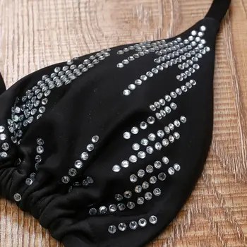 Juodos Kristalų String Bikini Komplektas W/ Kelnaitės 2020 Metų Vasaros Seksualus maudymosi kostiumėlį 2vnt Moterų Diržas maudymosi Kostiumėliai, Besimaudančių Dviejų dalių Micro Biquini