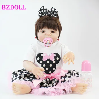 55cm Full Body Silikono Reborn Baby Doll Žaislas Tikroviška 22