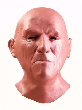 Vyras Kaukė - Realus Helovinas Latekso Žmogaus Raukšlių Veido Kaukė Naujovė Kostiumas Šalis Latekso Visą Galvos Kaukė Zombie Cosplay Rekvizitai