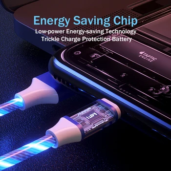 Tongdaytech 3 1. Greitas Įkroviklis USB Laidas, Teka Spalvų LED Švyti Usb Carregador Portatil 