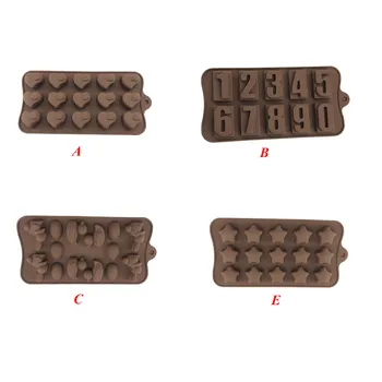 Šokoladas, kepimo Įrankiai Naujas Silikono Šokolado Pelėsių 4 Formų Non-stick Silikono Jan 3