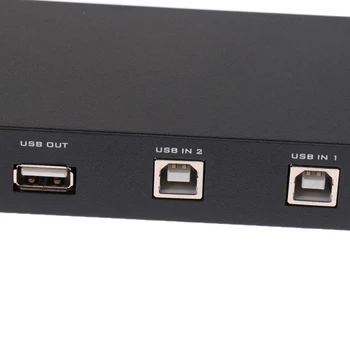 USB 2.0 Bendrinimo ekranėlyje KVM 2 Port HUB PC Skeneris, Spausdintuvas, Juoda