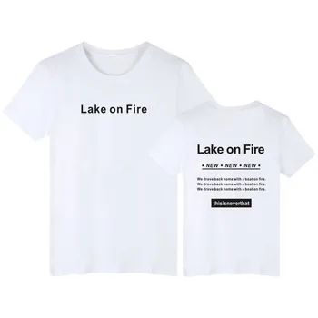 LUCKYFRIDAYF Ežero Ugnis marškinėliai spausdinti vyrams, moterims, hip-hop sportiniai t marškinėliai atsitiktinis viršūnės apvalios kaklo marškinėliai, trumpomis rankovėmis t-shirt