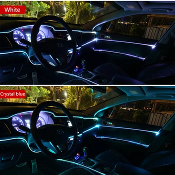 Automobilio LED Juostelės EL Lynas Auto Atmosfera Dekoratyvinės Lempos Audi A3 A4 A5 A6 A7 A8 B6 B7 B8 C5 C6 TT Q3 Q5 Q7 S3 S4