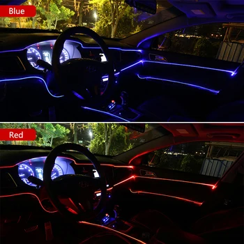 Automobilio LED Juostelės EL Lynas Auto Atmosfera Dekoratyvinės Lempos Audi A3 A4 A5 A6 A7 A8 B6 B7 B8 C5 C6 TT Q3 Q5 Q7 S3 S4
