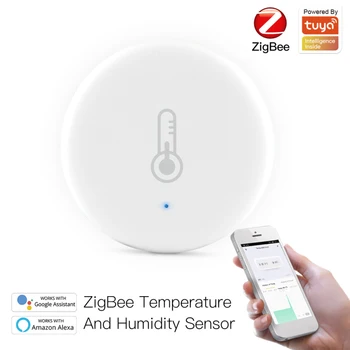 Smart Gyvenimas/Tuya Smart Temperatūros Jutiklis Oro Drėgnumas Dirbti Su ZigBee Bevielio Ryšio Sąsajos Smart Hub Kontrolės Zigbee Smart Home