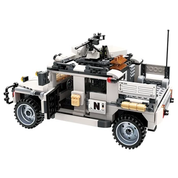Karo Mokslo Blokai Krūvas Plytų Žaislas Vaikams Dovanų Šarvuotos Hummer Transporto priemonių Ginklą, JT Pajėgos