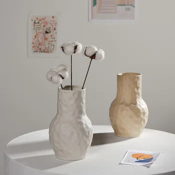 Šiaurės Džiovintų Gėlių Vaza Baltos Keramikos Vaza Namų Puošybai Gėlių Kompozicijų Hydroponic Namų Kavinė Dekoro Studija