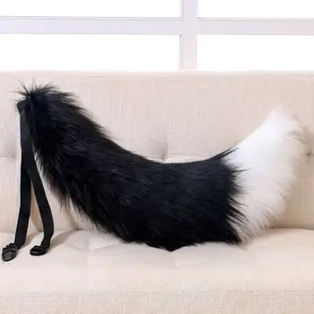 Pūkuotas Pliušinis Katė Vilkas Ausų Plaukų Įrašą su Ilgai Gyvūnų Tail Anime Cosplay Kostiumų M89E