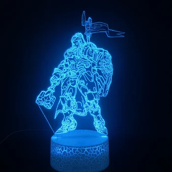 Žaidimas Overwatch Herojus Brigitte 3D Lempa su baterijomis, 7 Spalvos su Nuotolinio už Naktiniai Dekoratyvinis Usb Led Nakties Šviesos Lempos