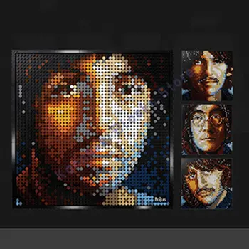 Naujas 2933PCS Portretas Pixel Art Juosta Statybiniai Blokai, Plytos 4 Tipas Mozaika 