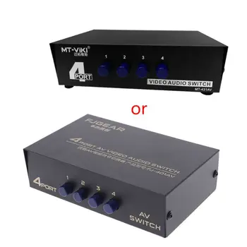 NAUJAS 4 Port AV Audio Video RCA 4 Įvesties Ir 1 Išvesties Switcher Selektorių Perjunkite Splitter Dėžutę