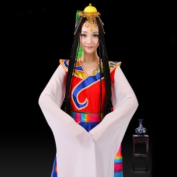 Mongolų Šalies Drabužių Kinijos Vandens Rankovės Liaudies Šokių Kostiumų, Drabužių Etape Šokėja Apranga, Dėvėti Veiklos Tibeto Suknelė