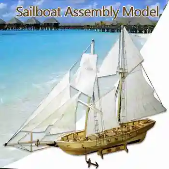 Laivo Modelį, Medinis Burlaivis Žaislai, 1:100 Naujų versija Hobis Vaikų Buriavimo 