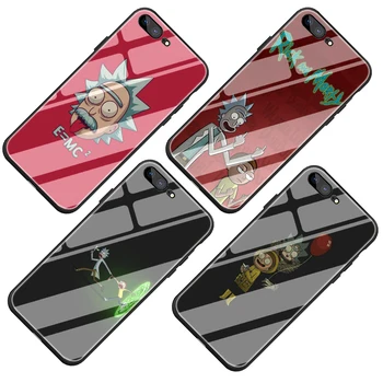 Ricks Anime Mortys juokinga Grūdintas Stiklas Case for iPhone 12 11 Pro Max 12 Mini X XR XS Max 8 7 6S 6 Plus SE 2020 M., 5 5S
