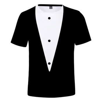 Naujas dizainas Juokingas Kostiumas, Kaklaraištis, 3D Marškinėliai vaikas/Vyrai/Moterys Streetwear Kostiumas trumpomis Rankovėmis Marškinėlius (T-shirt 3D Mados T Marškinėliai Topai Drabužiai