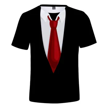Naujas dizainas Juokingas Kostiumas, Kaklaraištis, 3D Marškinėliai vaikas/Vyrai/Moterys Streetwear Kostiumas trumpomis Rankovėmis Marškinėlius (T-shirt 3D Mados T Marškinėliai Topai Drabužiai