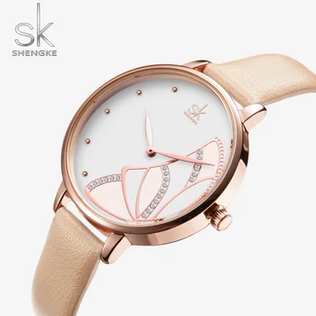 Shengke Naujų Moterų, Prabangos Prekės ženklo Žiūrėti Paprastas Kvarcas Lady Vandeniui Laikrodis Moterų Mados Atsitiktinis Laikrodžiai Laikrodis reloj mujer