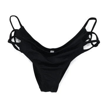 Moteris, T-atgal Įžūlus Bikini Dugnų Moterų Paslaptis, Bikini Bottom Thong Seksualus maudymosi kostiumėlį Derliaus maudymosi Kostiumėliai, Juoda Brazilijos Biquini